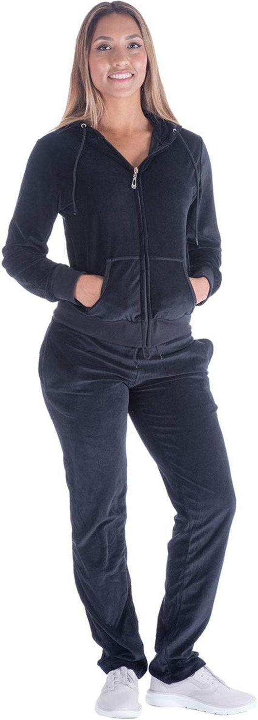 Women’s 2-Piece Velour Jogger Set – Soft & Cozy Tracksuit